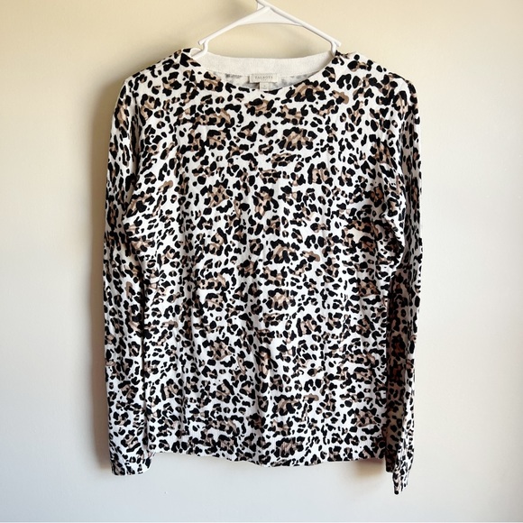 Talbots Sweaters - Talbots Cashmere Blend Animal Print Lightweight Pullover Sweater